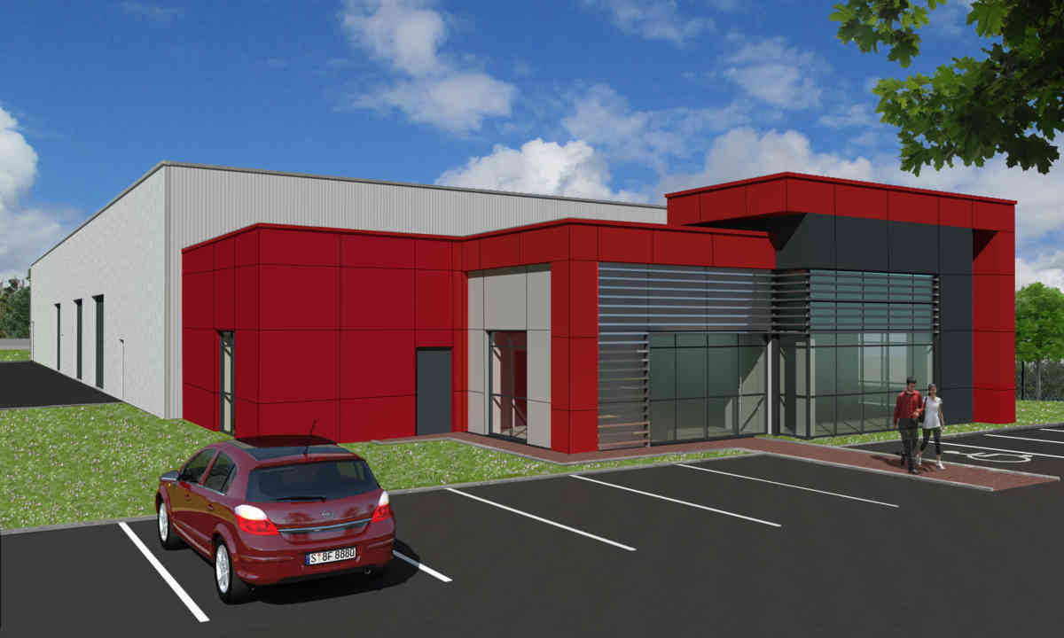 Vue piétonne du bâtiment ITS Fluides à Saint-Jean-de-Braye