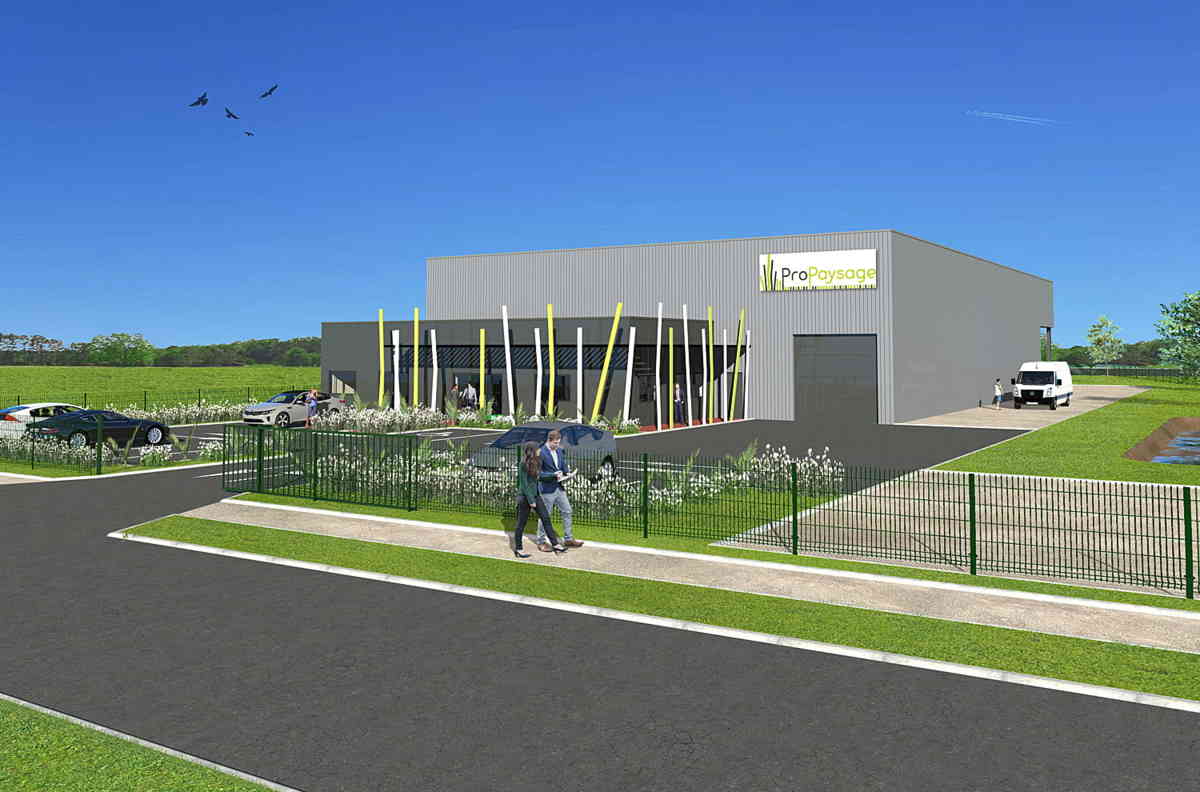Construction d'un bâtiment de stockage de 1 100 m² -  ProPaysage  dans l'agglomération de Chartres (28) - Réalisation I2C